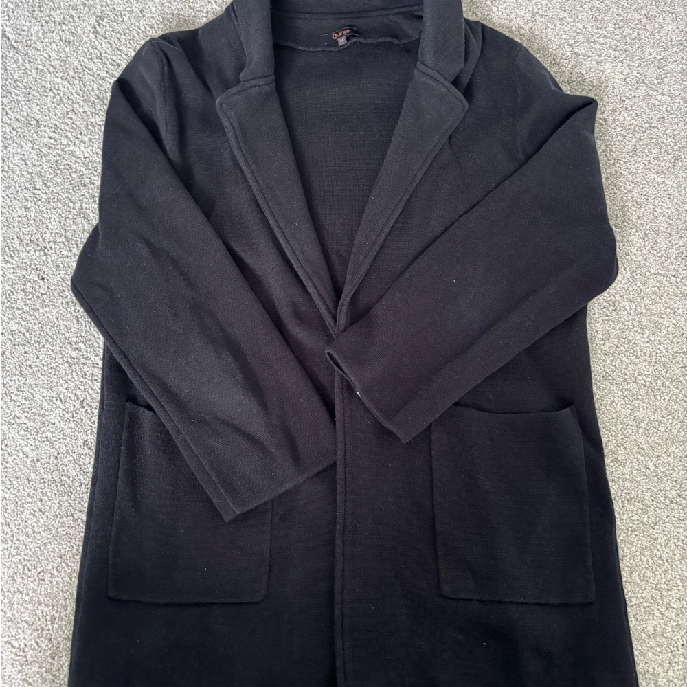 Quince Black Knit Blazer